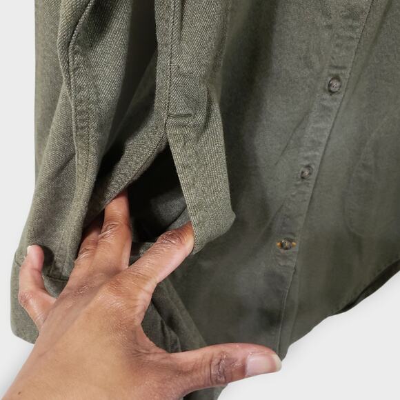 Carhartt Womens Rugged Flex Relaxed Fit Midweight Flannel Tunic Shirt Green Sz L - Picture 5 of 14